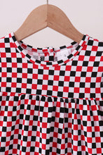 Load image into Gallery viewer, Checkered Georgia dog applique ruffle dress
