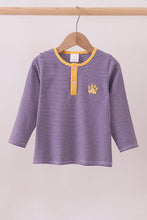 Load image into Gallery viewer, Premium Purple LSU stripe embroidery top