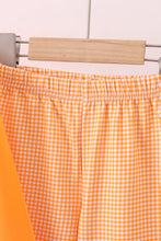 Load image into Gallery viewer, Premium Orange Tennessee football embroidery gingham pants set