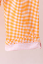 Load image into Gallery viewer, Premium Orange Tennessee football embroidery gingham pants set