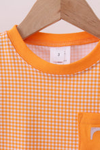 Load image into Gallery viewer, Premium Orange Tennessee embroidery gingham top