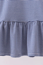 Load image into Gallery viewer, Premium Blue Auburn stripe tiger embroidery dress