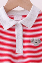Load image into Gallery viewer, Premium Red Tennessee stripe elephant embroidery button down shirt