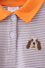 Load image into Gallery viewer, Premium Orange Tennessee stripe puppy embroidery button down shirt