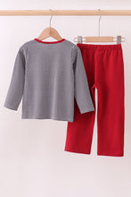 Load image into Gallery viewer, Premium Maroon Alabama elephant embroidery gingham pants set