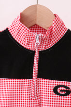 Load image into Gallery viewer, Premium red Georgia embroidery ruffle top