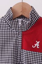 Load image into Gallery viewer, Premium Maroon Alabama embroidery gingham top