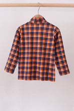 Load image into Gallery viewer, Premium Navy Auburn embroidery plaid top