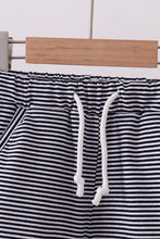 Load image into Gallery viewer, Premium Navy&white stripe drawstring shorts