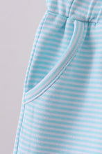 Load image into Gallery viewer, Premium Mint&white stripe drawstring shorts