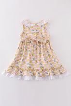 Load image into Gallery viewer, Premium Pink muslin stripe lemon ruffle dress
