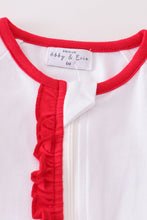 Load image into Gallery viewer, Premium White ruffle zip girl pajama romper