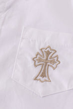 Load image into Gallery viewer, Premium cross embroidery button down shirt