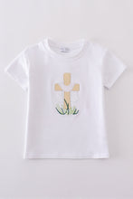 Load image into Gallery viewer, Premium White cross embroidery top