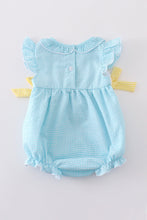 Load image into Gallery viewer, Premium mint bunny egg embroidery gingham bubble