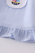 Load image into Gallery viewer, Premium Blue sailboat embroidery bloomer set
