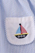 Load image into Gallery viewer, Premium Blue sailboat embroidery dress