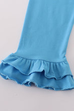 Load image into Gallery viewer, Blue princess pumpkin ruffle set