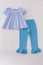 Load image into Gallery viewer, Blue princess pumpkin ruffle set
