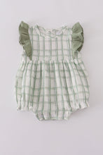 Load image into Gallery viewer, Premium sage ruffle plaid bubble