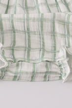 Load image into Gallery viewer, Premium sage ruffle plaid bubble