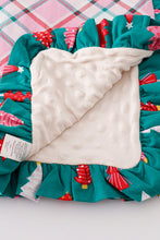 Load image into Gallery viewer, Platinum Pink plaid ruffle soft knitted blanket