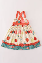Load image into Gallery viewer, Platinum pumpkin print ruffle apron dress