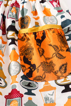 Load image into Gallery viewer, Platinum Yellow halloween dot ruffle pocket dress