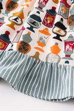 Load image into Gallery viewer, Platinum Yellow halloween dot ruffle pocket dress