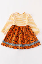 Load image into Gallery viewer, Platinum Yellow halloween print stripe dress