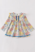 Load image into Gallery viewer, Platinum Blue floral print ruffle dress