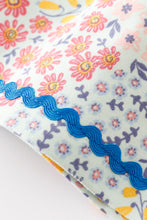 Load image into Gallery viewer, Platinum Blue floral print ruffle dress