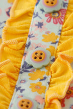 Load image into Gallery viewer, Platinum Blue floral print ruffle girl dress