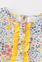 Load image into Gallery viewer, Platinum Blue floral print ruffle girl dress