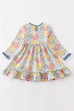 Load image into Gallery viewer, Platinum Blue floral print ruffle dress