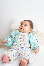 Load image into Gallery viewer, Platinum mint floral print baby girl romper