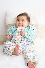Load image into Gallery viewer, Platinum mint floral print baby girl romper