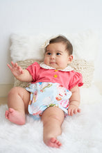 Load image into Gallery viewer, Platinum pink dot balloon print puff sleeve bubble