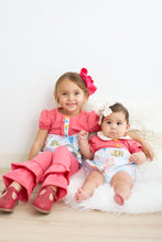 Load image into Gallery viewer, Platinum pink dot balloon print puff sleeve bubble