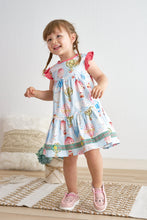 Load image into Gallery viewer, Platinum balloon print ruffle tiered dress