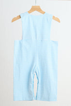Load image into Gallery viewer, Blue puppy hand smocked boy stripe jonjon