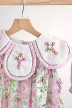 Load image into Gallery viewer, Pink easter cross emrboidery floral girl bubble