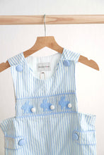 Load image into Gallery viewer, Blue easter bunny hand-smocked boy jonjon