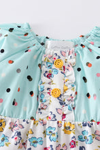 Load image into Gallery viewer, Platinum mint floral print baby girl romper