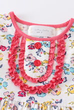 Load image into Gallery viewer, Platinum floral print ruffle dress