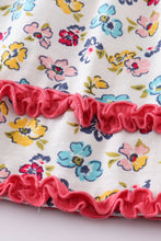 Load image into Gallery viewer, Platinum floral print ruffle dress