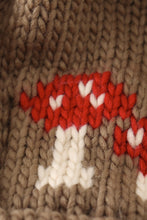 Load image into Gallery viewer, Brown pompom mushroom cable beanie hat