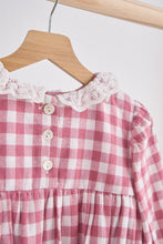 Load image into Gallery viewer, Pink lace flannel gingham bubble
