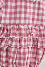 Load image into Gallery viewer, Pink lace flannel gingham bubble