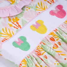 Load image into Gallery viewer, Sweet island character hand smocked ruffle pants set